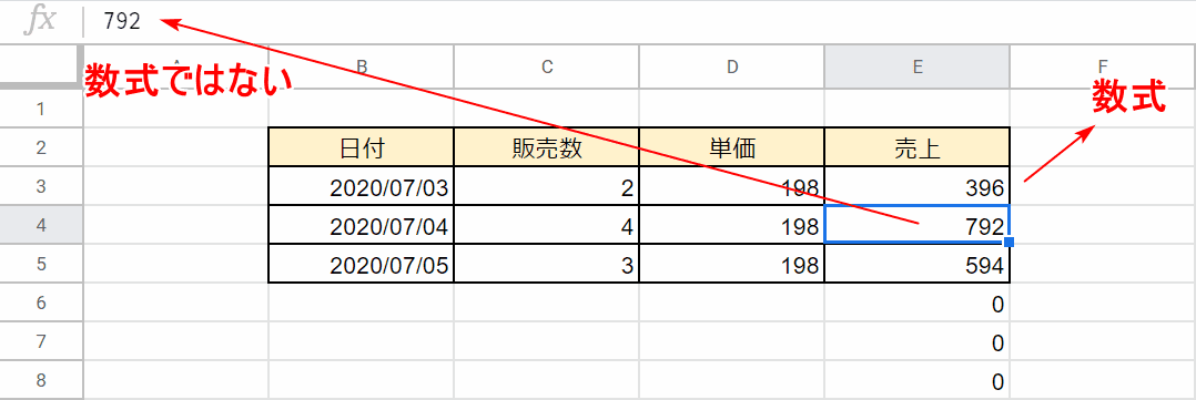 配列式関数の結果