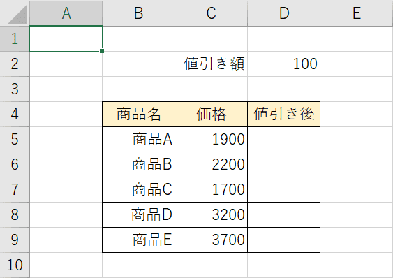 セルの固定の説明