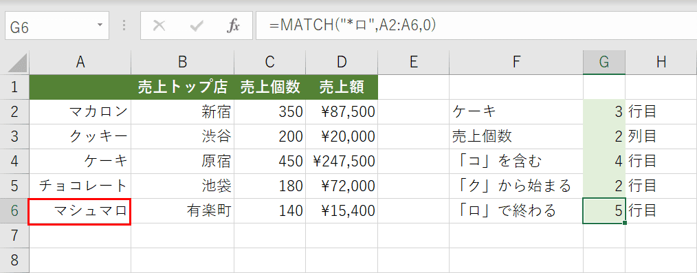 ワイルドカードによる後方一致