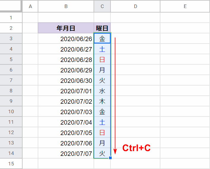 条件付き書式をコピー