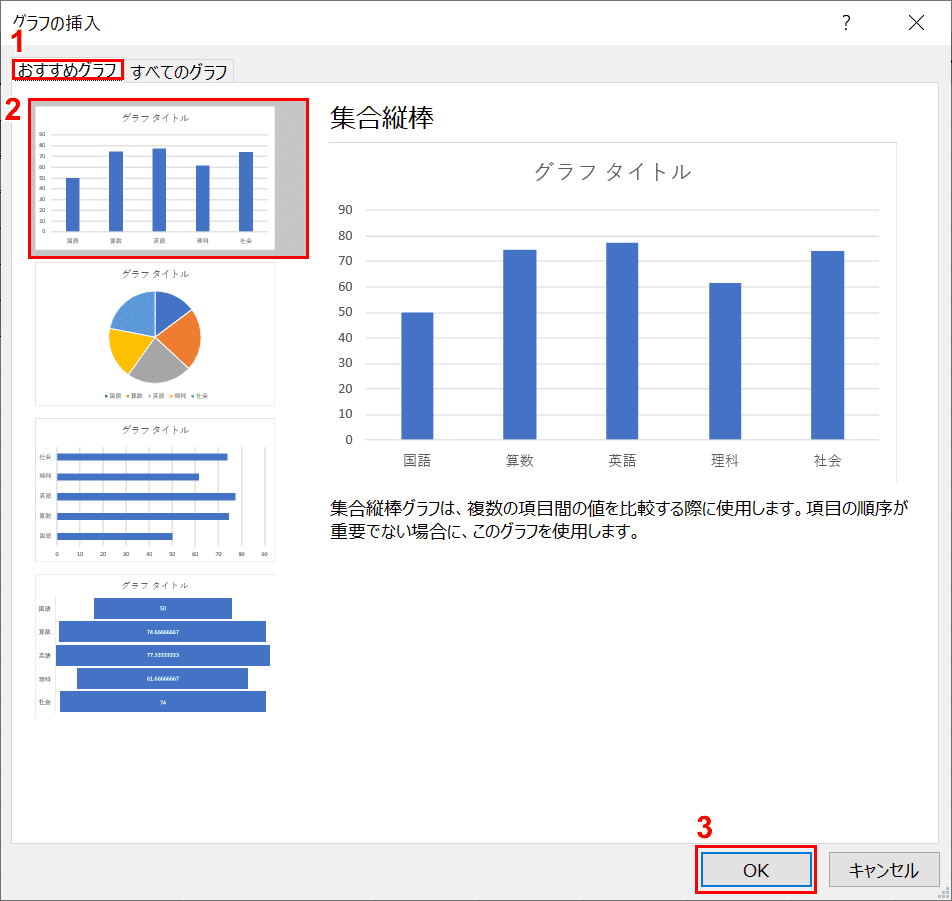 列の設定