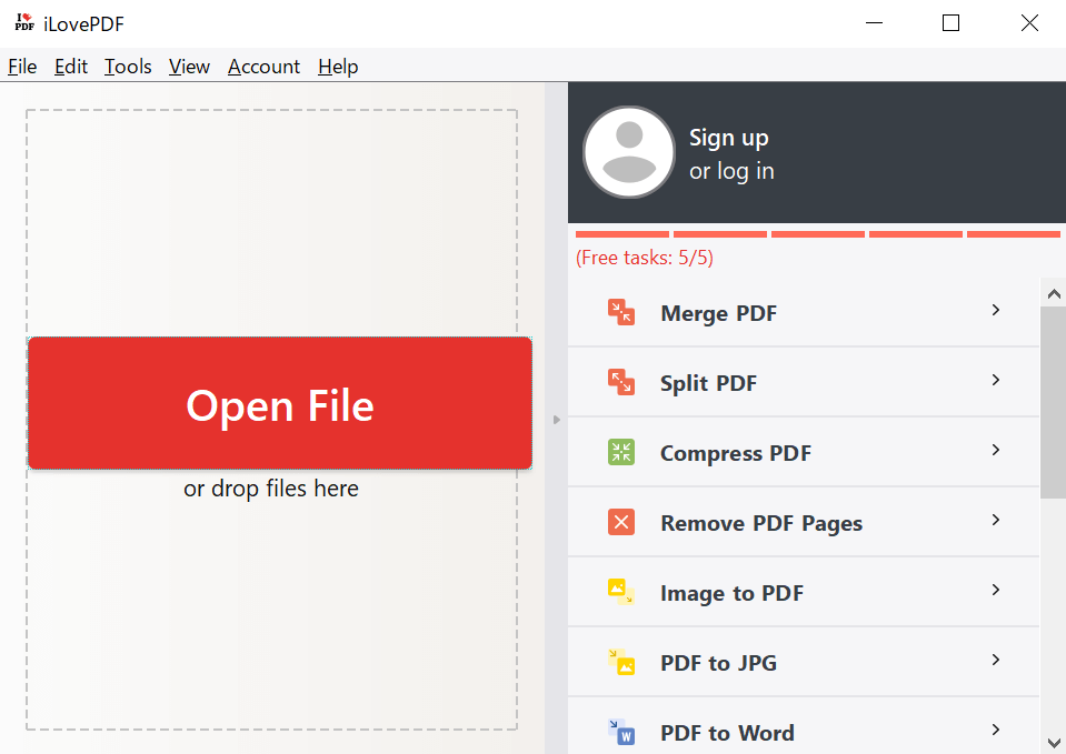 iLovePDF の起動