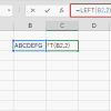 LEFT 関数を入力します。
