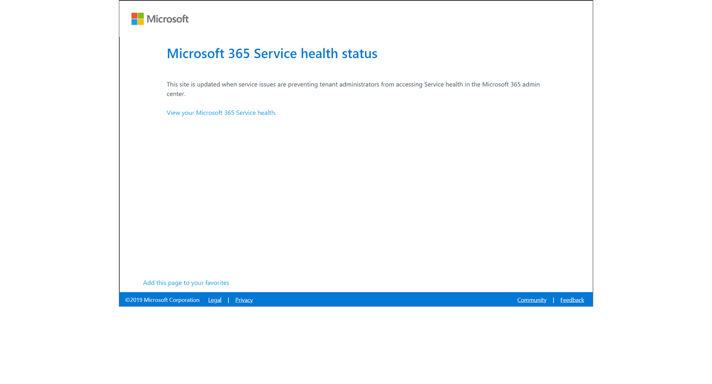 Microsoft 365 サービスの正常性状態