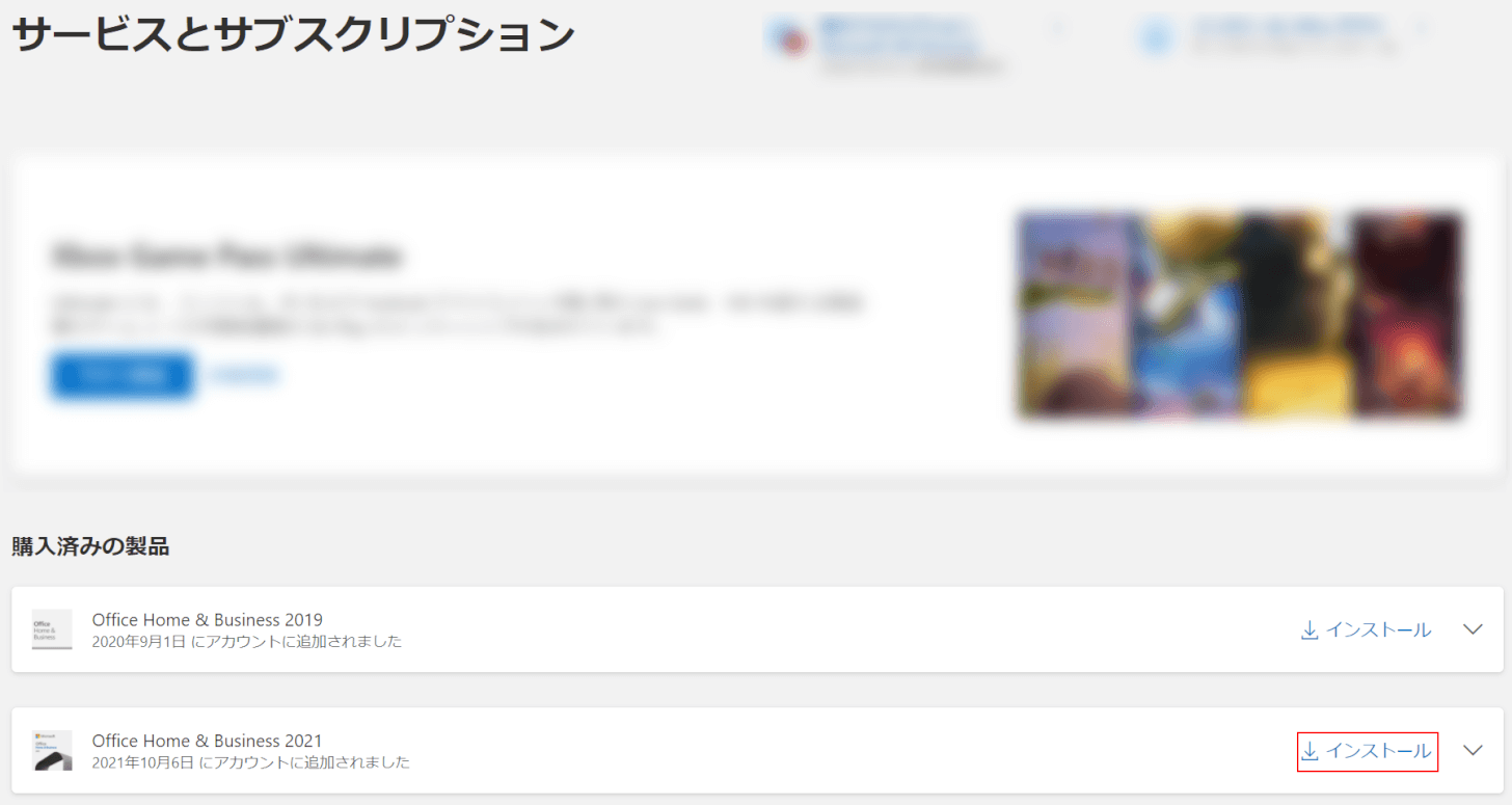 Office 2021 のインストールを選択する