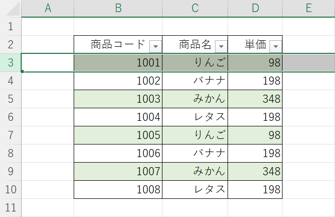 1行からラインオフ