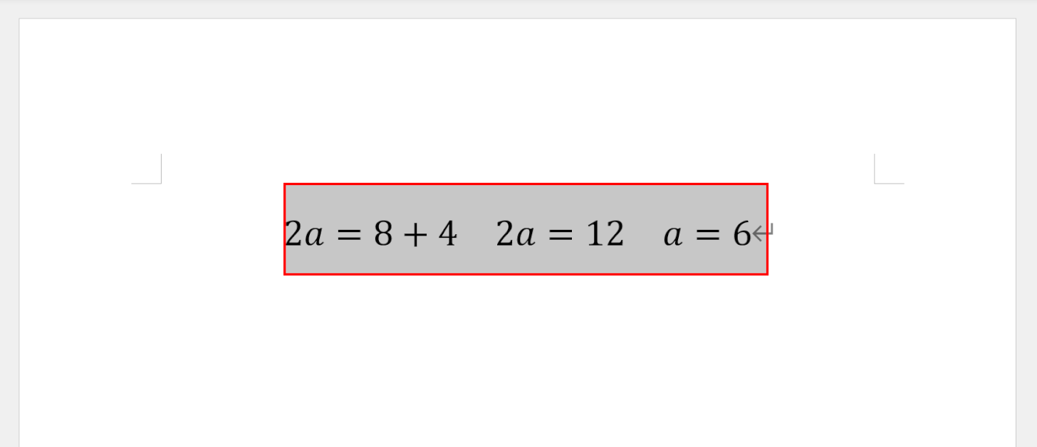 Ctrl + Aで記述しているすべてのテキストと数式を選択します。